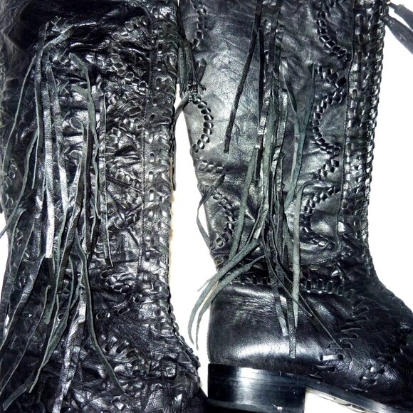 Excellent Sam Edelman Black Palermo Leather Boots Tons of Detail Size 8 $350 - Picture 3 of 7
